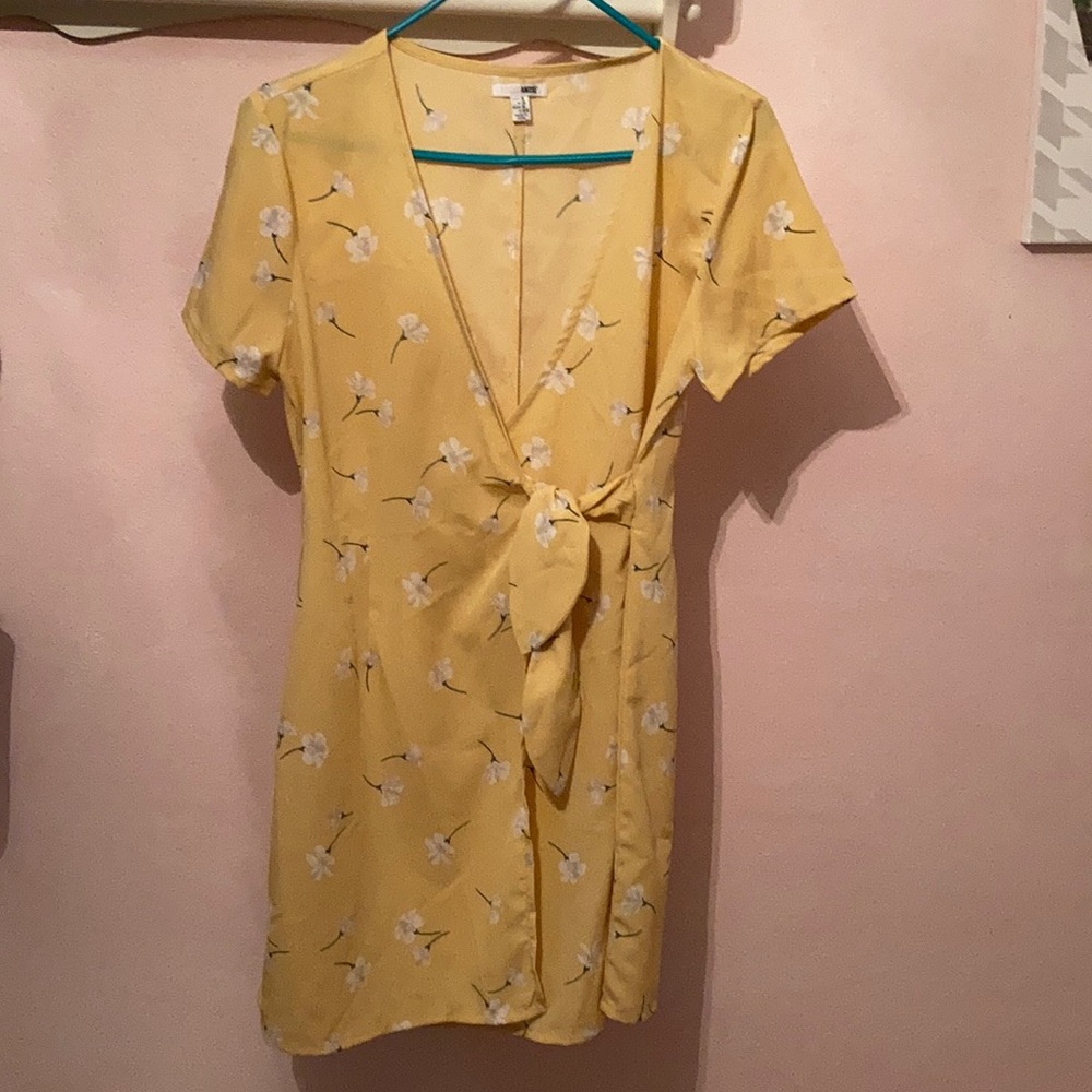 tie dress with flower pattern
